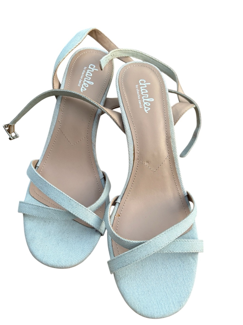 Charles by Charles David Light Blue Denim Ankle Strap Stiletto Heels Size 10M